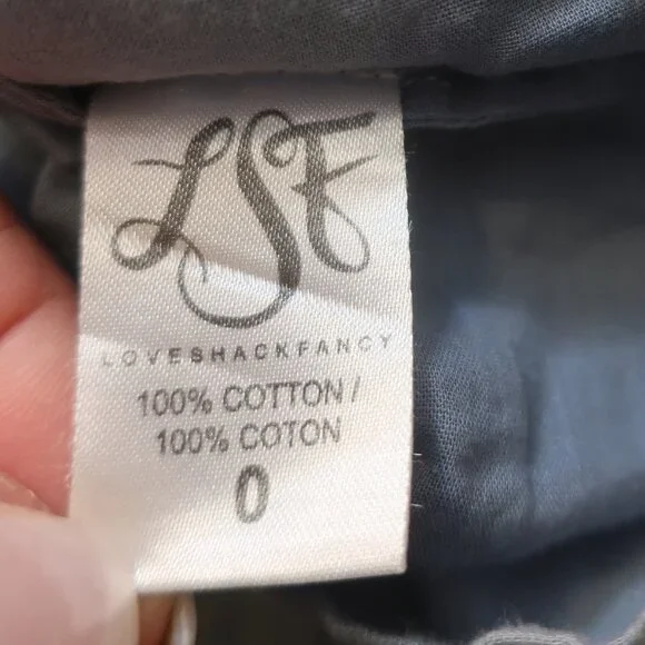 Womens LoveShackFancy Georgia Light Indigo Blue White Embroidered A-Line Skirt 0 - Picture 8 of 8